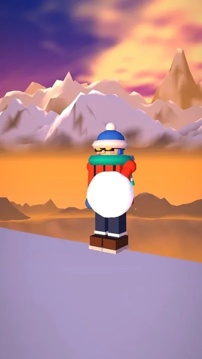 눈덩이를 굴리는 3D 게임 만들기 실제 결과 화면